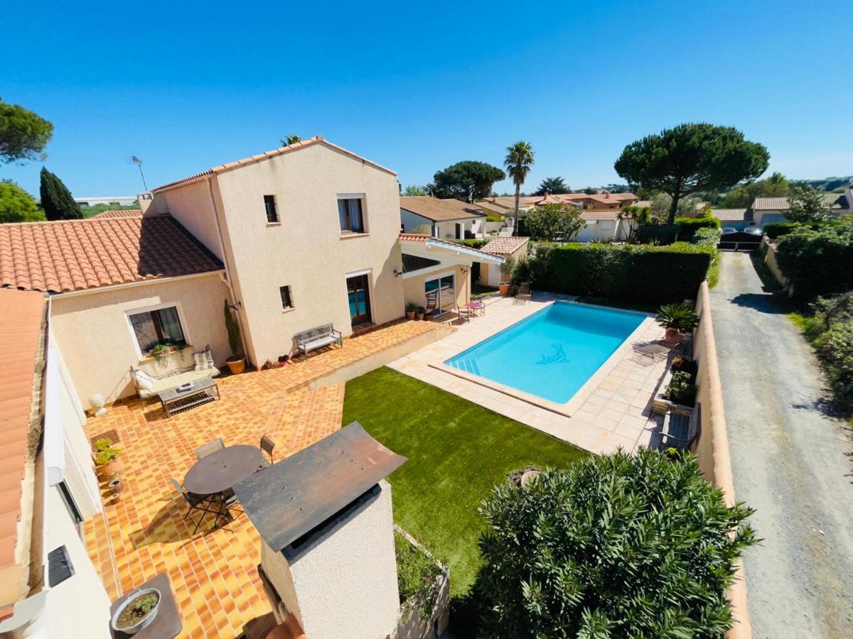 Annexe des Pins - studio gîte avec piscine&climatisation Villeneuve-lès-Béziers Extérieur photo