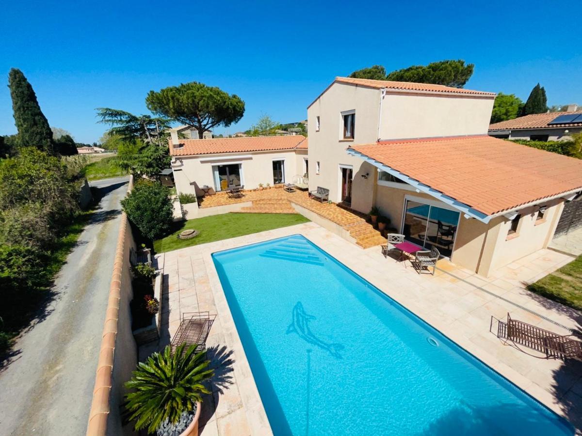 Annexe des Pins - studio gîte avec piscine&climatisation Villeneuve-lès-Béziers Extérieur photo